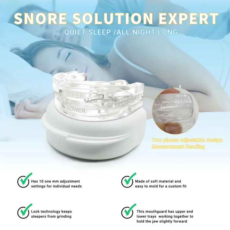 Teeth Whitening Mouth Guard - Silicone Anti-Snore Mouthpiece Bruxism Mouth Guard