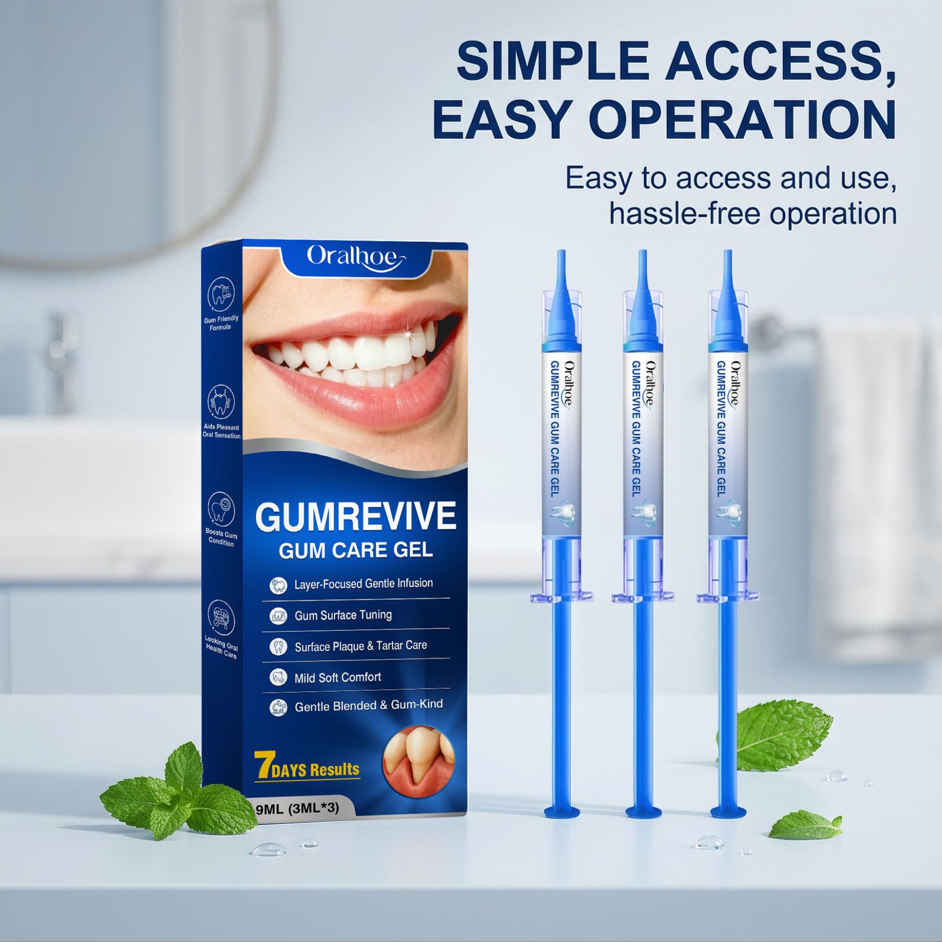 Teeth Whitening Essence - Oral Care Gel 3Pcs Gum Cleaning